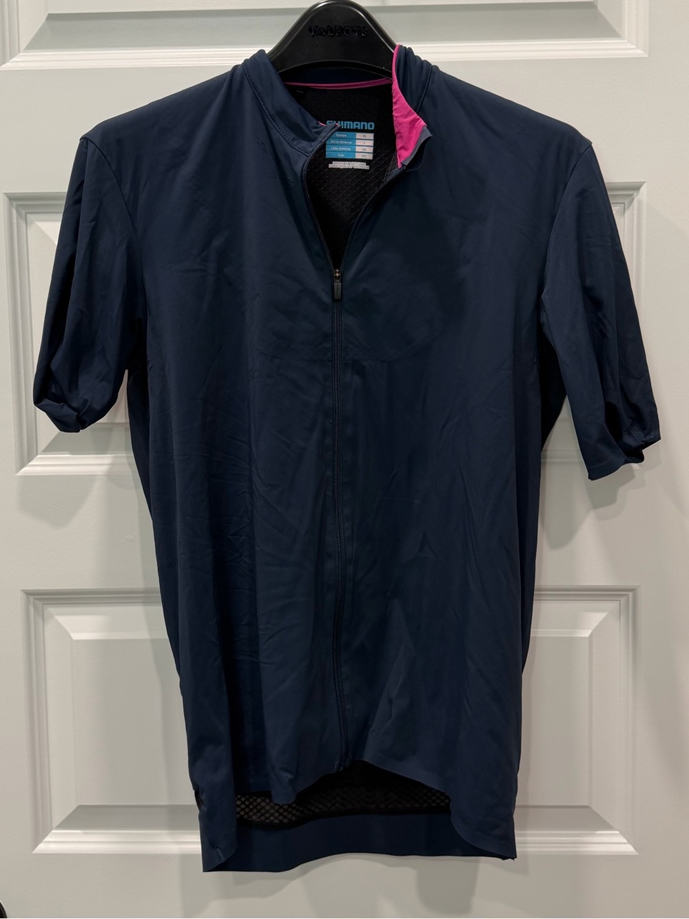 Shimano Navy Cycling Jersey with Pink Collar Trim size XL - Picture 7 of 9